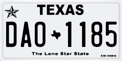 TX license plate DAO1185