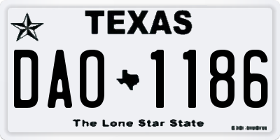 TX license plate DAO1186