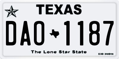 TX license plate DAO1187