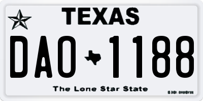 TX license plate DAO1188