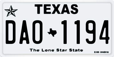 TX license plate DAO1194