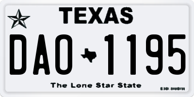 TX license plate DAO1195