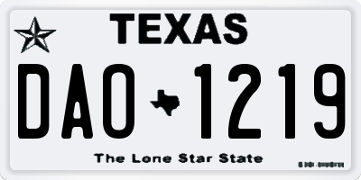 TX license plate DAO1219