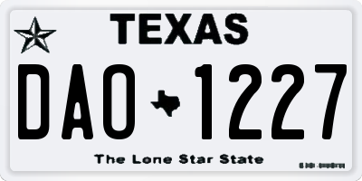 TX license plate DAO1227