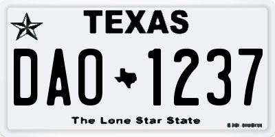 TX license plate DAO1237