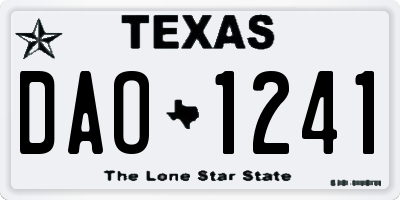 TX license plate DAO1241