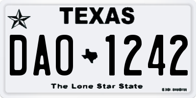 TX license plate DAO1242