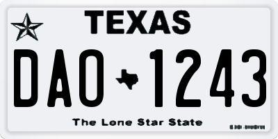TX license plate DAO1243