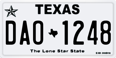 TX license plate DAO1248
