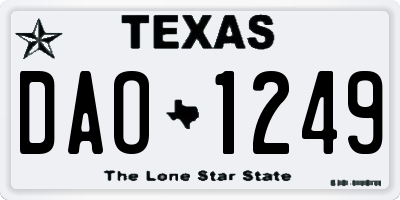 TX license plate DAO1249