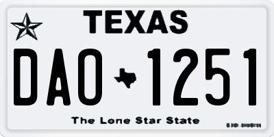 TX license plate DAO1251