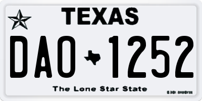 TX license plate DAO1252