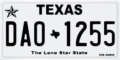 TX license plate DAO1255