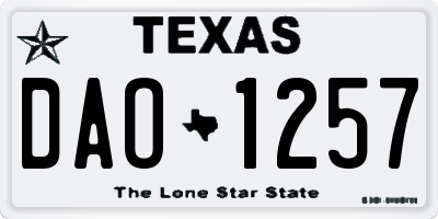 TX license plate DAO1257