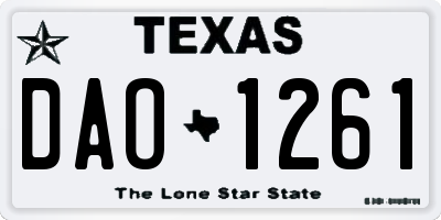 TX license plate DAO1261
