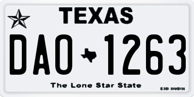 TX license plate DAO1263