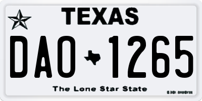 TX license plate DAO1265