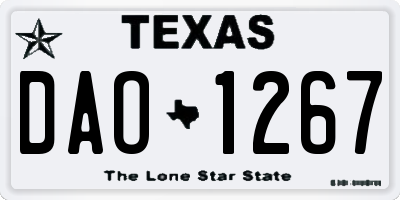 TX license plate DAO1267