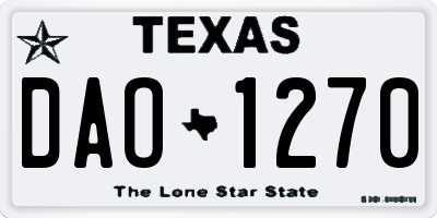 TX license plate DAO1270