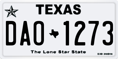 TX license plate DAO1273