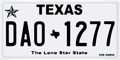 TX license plate DAO1277