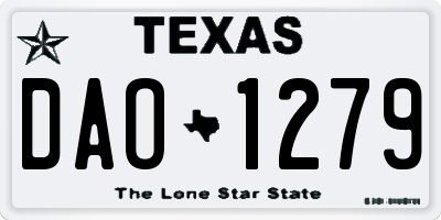 TX license plate DAO1279