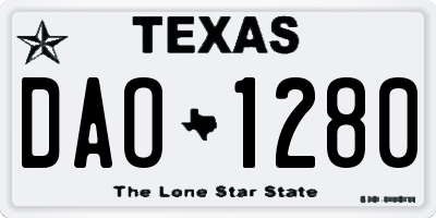 TX license plate DAO1280
