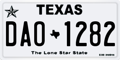 TX license plate DAO1282