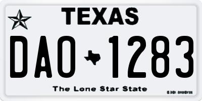 TX license plate DAO1283