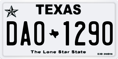 TX license plate DAO1290
