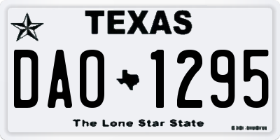 TX license plate DAO1295