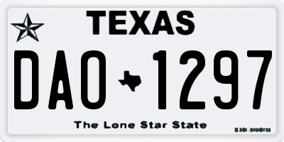 TX license plate DAO1297