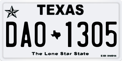 TX license plate DAO1305