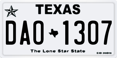 TX license plate DAO1307