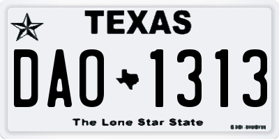 TX license plate DAO1313