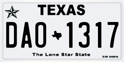TX license plate DAO1317