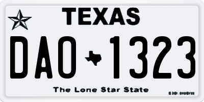 TX license plate DAO1323