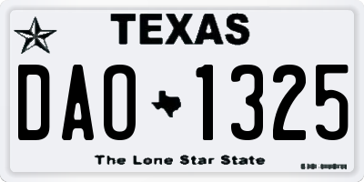 TX license plate DAO1325