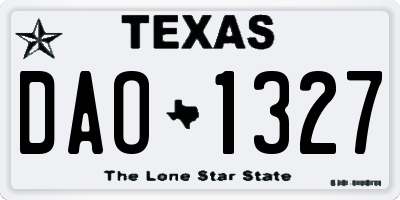 TX license plate DAO1327