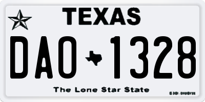 TX license plate DAO1328