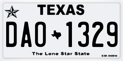 TX license plate DAO1329
