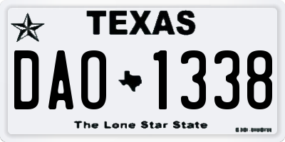 TX license plate DAO1338