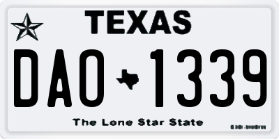 TX license plate DAO1339