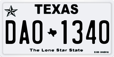 TX license plate DAO1340