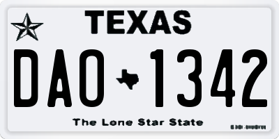 TX license plate DAO1342