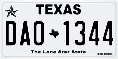 TX license plate DAO1344