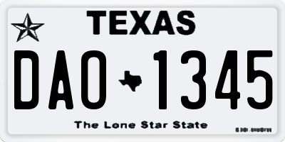 TX license plate DAO1345