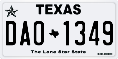 TX license plate DAO1349