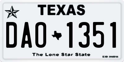 TX license plate DAO1351