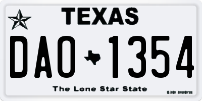 TX license plate DAO1354